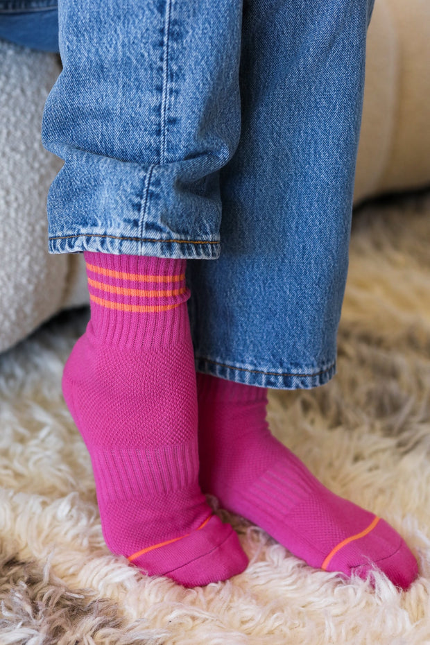 Fuchsia Sporty Ankle Socks