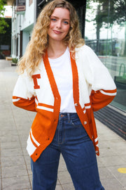 Game Day Burnt Orange "T" Embroidered Cardigan