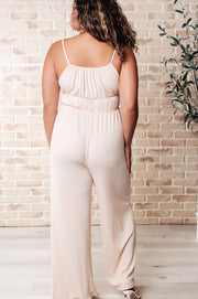 Eden Elastic Waist Jumpsuit Apricot