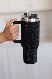 Glam Girl 40 oz Rhinestone Tumbler in Black