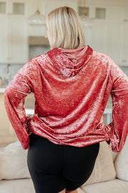 Luxurious Jolt of Energy Velvet Pink Hoodie