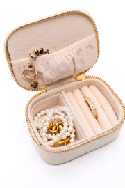 Travel Jewelry Case in Cream Snakeskin